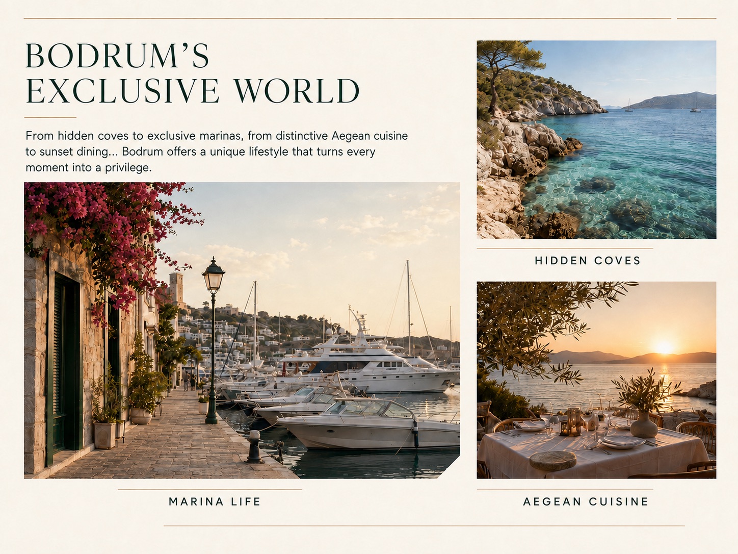 Bodrum marina, hidden coves and Aegean dining